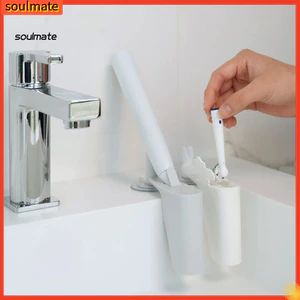 Linh hồn| Cốc Hút Phòng Tắm Tổ Chức Phòng Tắm Bàn Chải Đánh Răng Người Tổ Chức Giá Đỡ Bàn Chải Đánh Răng Với Cốc Hút Mạnh Nhựa Không Bpa Khay Thoát Nước Rỗng Độ Ẩm Cho Gia Đình Cho Gia Đình