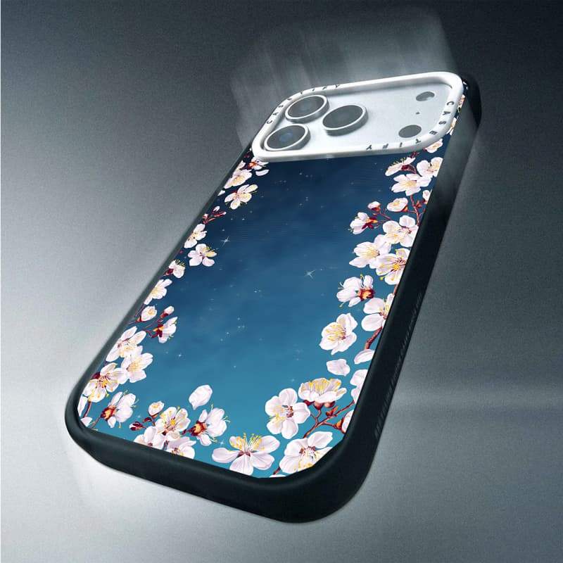 CASECASE X Night Sakura Ốp Lưng Máy Ảnh Trắng Vòng Phiên Bản Mờ Đen Cứng Hút Từ Tính Tác Động Dành Cho Apple IPhone 13 14 15 16 17 Pro Max Air Plus Có Hộp