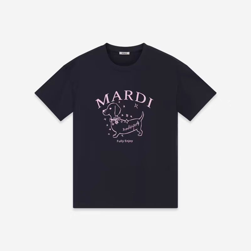Mardi Dachshund In Hình Cotton Nguyên Chất Thường Ngày Phù Hợp Với Tay Ngắn Mùa Hè Phiên Bản Hàn Quốc Cổ Tròn T-