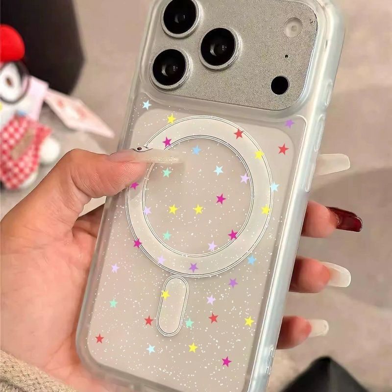 Ốp điện thoại hình ngôi sao đầy màu sắc đơn giản Apple 17promax16pro Vỏ bảo vệ iPhone15 / 14 / 13 / 12