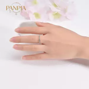 PNPIA- Nhẫn kim cương dát đẹp đơn giản thời trang Nhẫn thép không gỉ sáng bóng dành cho nữ Nhẫn đôi nhẹ sang trọng