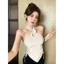 Không Đều Ba Chiều Dây Hoa Dây Camisole Nữ Mặc Ngoài Mùa Hè Phong Cách Mới Thái Ngọt Ngào Cô Gái Gợi Cảm Ống Top