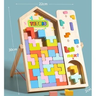 Gỗ Tetris Xếp Hình Montessori Khối Tư Duy Logic Sáng Tạo Chơi Trẻ Em Đồ Chơi Học Tập 40 Chiếc