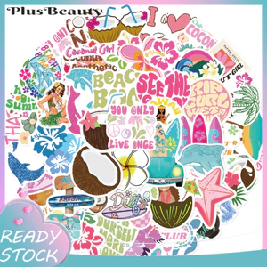 < Pluscloth > Bộ 50 Miếng Dán Cô Gái Dừa Chống Thấm Nước Pvc Mùa Hè Đi Biển Đề Can Cho Điện Thoại Laptop Hành Lý Ván Trượt Sổ Lưu Niệm – Bộ Nhãn Dán Graffiti Tự Dính Graffiti Graffiti
