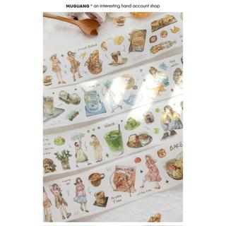 JIANWU Cà Phê Dòng Vintage Nhân Vật Bánh Mì Cà Phê Phong Cảnh Chất Liệu Cắt Băng Washi Sáng Tạo Tạp Chí Văn Phòng Phẩm