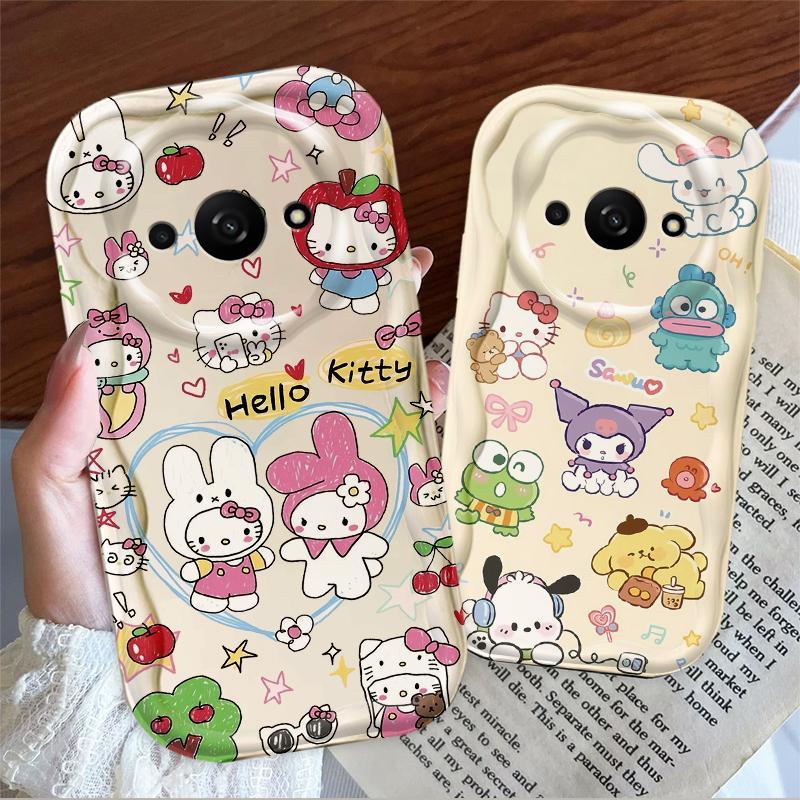 Thích hợp cho Redmi A3 / POCO C61 4G 3D Girls Soft TPU Vỏ điện thoại chống sốc khủng long dễ thương