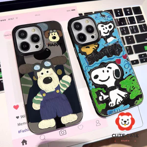 Ốp Lưng IPhone 16 13 17 11 15 12 14 ProMax 16 7 8 Plus XR X XS Max Ốp Lưng Lovely Gromit Snoopy Glossy Smooth