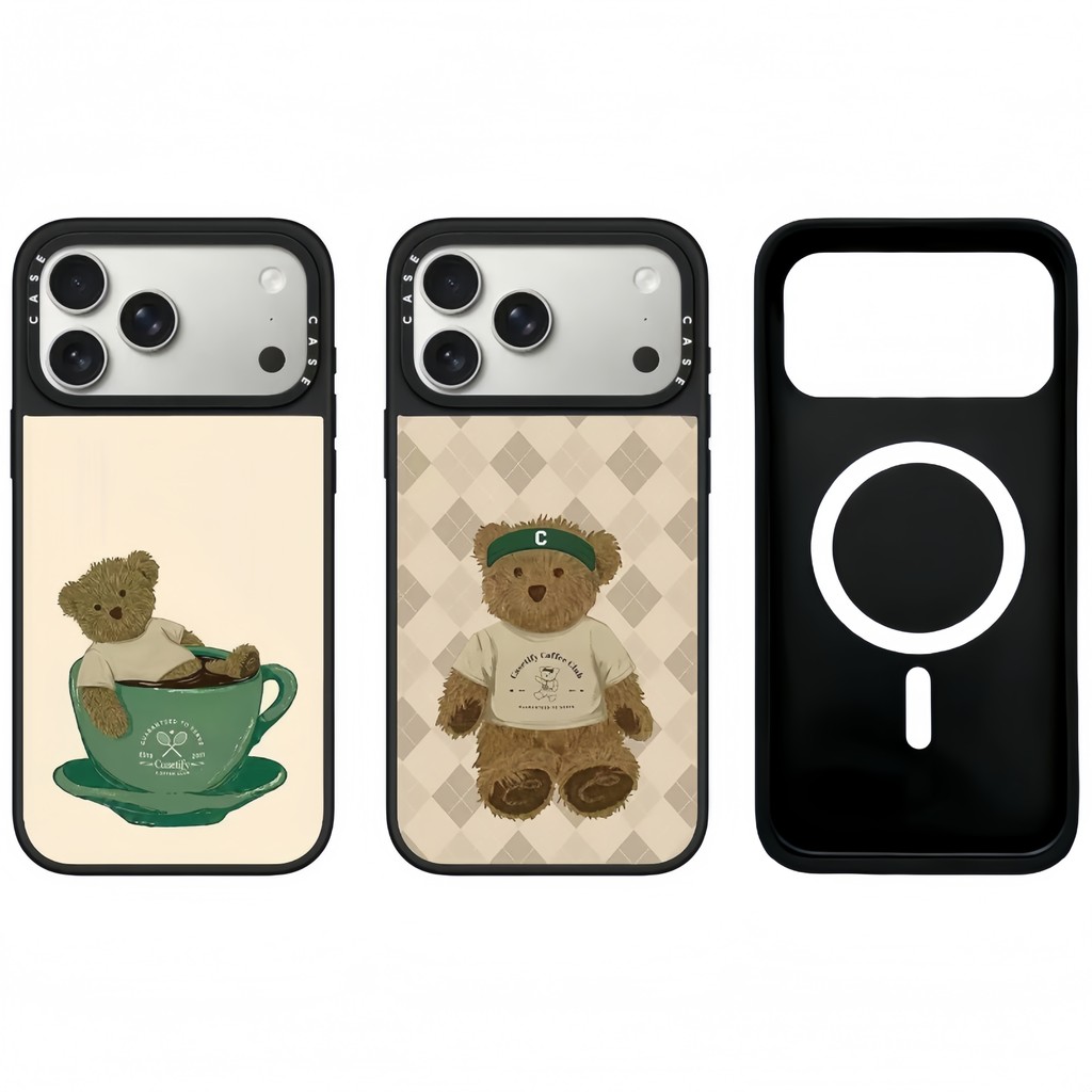 Ốp Điện Thoại Gương Gấu Cốc Từ Tính Cho IPhone 17 Pro Max 17 Air 16 15 14 13 12 11 Vỏ Bảo Vệ Chống Sốc