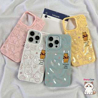 Ốp lưng thư cho iPhone 17 16 15 14 13 12 11 7 8  Gấu mật ong ngọt ngào XS XR XSMAX  silicon TPU mềm điện thoại trầyrơi