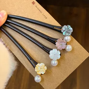 WHX-Hairpin 15cm {Yichili White} Kẹp tóc chạm khắc gỗ đàn hương Retro Trung Quốc Niche Thiết kế độc đáo Kẹp tóc
