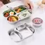 {BUDDI} 2 Lưới Thép Không Gỉ Vuông Đĩa Bento Chống Rò Rỉ Khay Đựng Thực Phẩm Chia Có Thể Tái Sử Dụng Cho Trẻ Em Đi Học Ăn Trưa Sử Dụng {buddingenergy}
