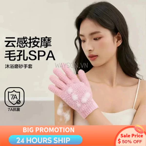 {READY STOCK} Găng tay tắm năm ngón Chà dụng cụ tiện dụng Phòng tắm gia đình kháng khuẩn Tẩy tế bào chết nam nữ chuyên dụng không làm tổn thương da
