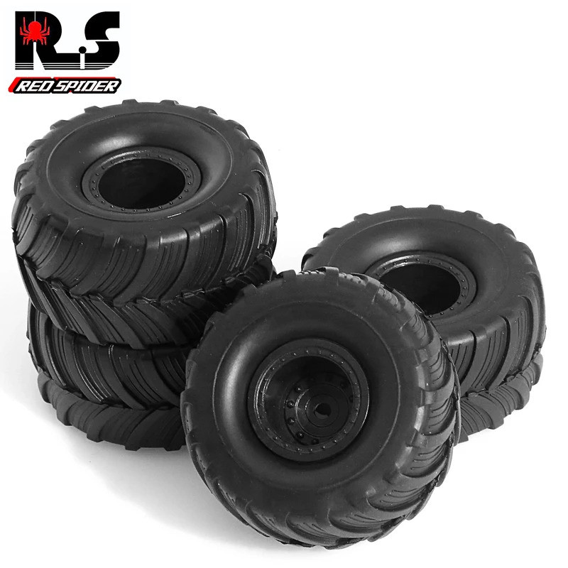 RC 4 52 * 27mm 1 / 18 1 / 241.0 "Monster Truck Wheel Rim Lốp Bộ Cho 1 / 18 TRX4M 1 / 24 FMS FCX24 Trục SCX24 AX24 RC Xe Bánh Xích Xe Nâng Cấp Phần