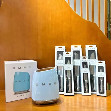 Bộ dao SMEG bộ 7 món bao gồm dao bếp SMEG kiểu cổ điển bằng thép không gỉ dao cắt bánh mì và các loại dao nhà bếp khác