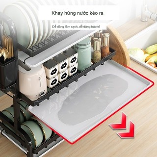 Kệ lưu trữ chén đĩa trên bồn rửa, Kệ thoát nước nhà bếp, Tủ đựng chén đĩa đa năng, Thiết bị nhà bếp tiện dụng