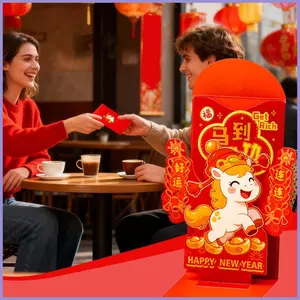 Phong Bì Màu Đỏ 3D Âm Lịch Túi 2026 Trung Quốc 10 Miếng Lá Vàng Đỏ Ví May Mắn Cho Lễ Hội Mùa Xuân Đám Cưới mueadsyvn