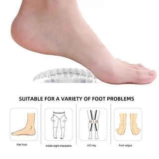 2 Chiếc Chuyên Nghiệp Vòm Chỉnh Hình Hỗ Trợ Đế Chân Tấm Flatfoot Corrector Đệm Giày Chăm Sóc Chân Sọc Đế Silicon Gel