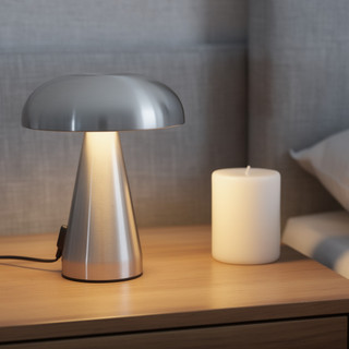 Đèn bàn nấm kim loại Phong cách Bắc Âu Đèn ngủ LED Loại C Có thể sạc lại Cảm ứng có thể điều chỉnh độ sáng
