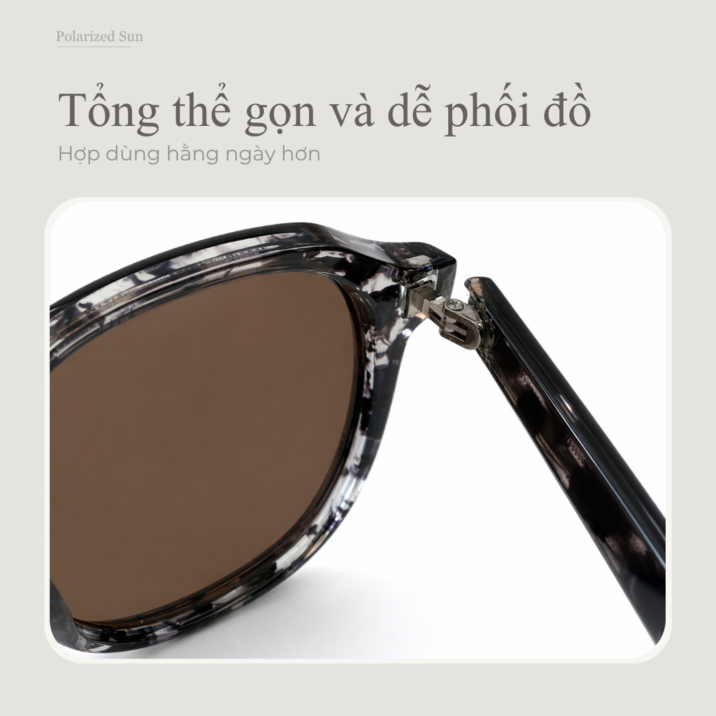 Kính mát phân cực dáng vuông UV400 dùng khi đi nắng ban ngày