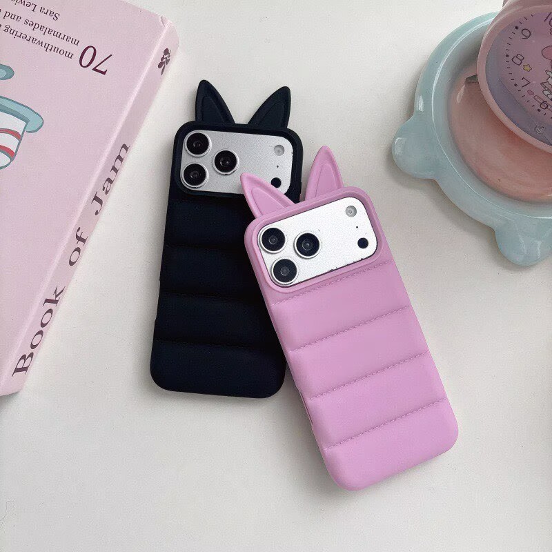 Phim hoạt hình Chất liệu dễ thương Fox Ears iphone17pro max Apple 16 Thích hợp cho Ốp điện thoại 15pro max