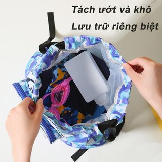Túi Bơi Cho Bé Chống Thấm Nước Khô Ướt Túi Riêng Biệt Ngăn Giày Dung Tích Lớn Bể Bơi Đi Biển