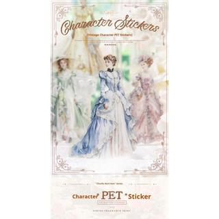 JIANWU Mùa Xuân Mảnh Váy Series Nhân Vật Vintage Phong Cảnh Chất Liệu Cắt Dán PET Nhãn Dán Sáng Tạo DIY Tạp Chí Văn Phòng Phẩm