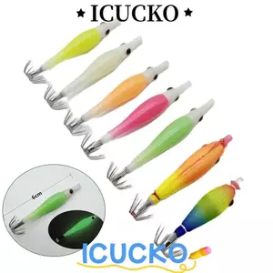 ICUCKO Mực Jig Vải Silicon Dạ Quang, Phù Hợp Cho Câu Cá Biển và Jigging Tôm Gỗ