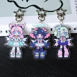 Zenless Zone Zero Chibi Anime Acrylic Keychain with Star Charm Angel of Delusion Fan Gift