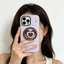 Dễ Thương INS Nâu LOVE Từ Điện Thoại Cầm Chân Đế Có Gương Sáng Tạo 3D Hoạt Hình Gấp Giá Đỡ Ngôi Sao Để Bàn Cho Iphone