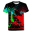 Sơn dây buộc graffiti in 3D unisex mùa hè tay ngắn cổ tròn