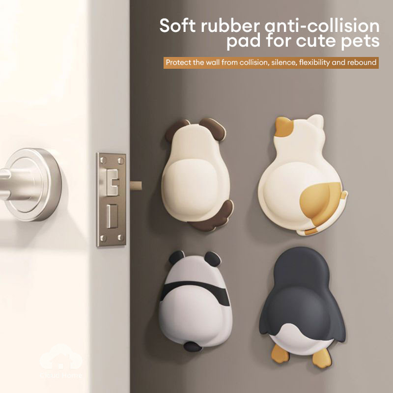 🌤️COD🌤️Miếng dán tay nắm cửa bằng silicon chống va chạm, chặn cửa đàn hồi Silent Pad