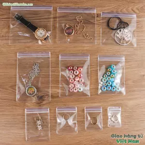GILDEDHOMIN 100 Chiếc Túi Tự Niêm Phong Trong Suốt Quà Tặng Bao Bì Túi Bảo Quản Vòng Cổ Vòng Tay Nhựa PVC