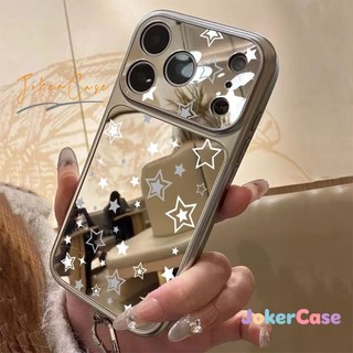 Ốp Lưng Cho IPhone 11 17 16 15 12 13 14 Pro Max 7 15 16 8 Plus XR XS MAX Bề mặt gương sao cổ điển tối giản