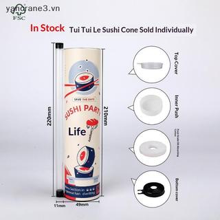 {YAN} Hộp đẩy Sushi 3 khuôn giấy cấp thực phẩm có ống hút nước sốt để làm sushi Bento tại nhà tiện lợi {ya}
