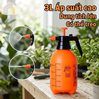Bình xịt vườn áp lực cao Chai bơm nhựa Mister 3L Vòi phun có thể điều chỉnh chống rò rỉ Sử dụng tại nhà