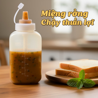 Chai Nước Sốt Nhựa Bóp Sốt Cà Chua Hộp Đựng Chống Rò Rỉ Chống Bụi PE Cấp Thực Phẩm Nhà Hàng