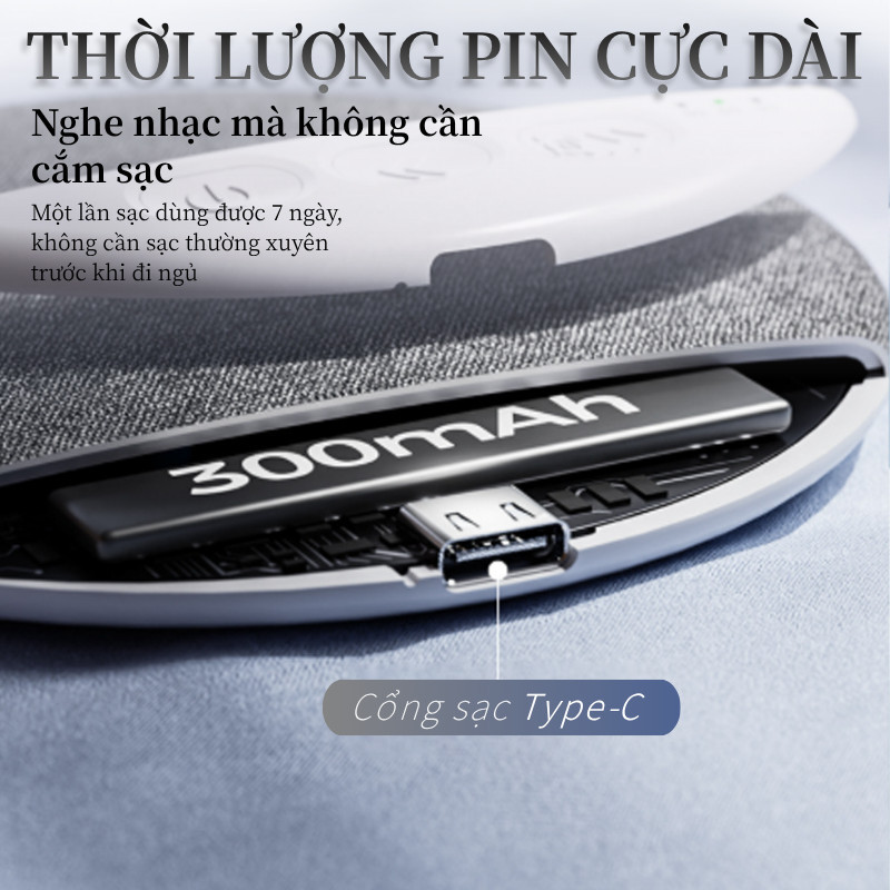 Loa Gối Thông Minh - Tạo Tổ Kén Âm Thanh Riêng, Sạc Type-C, Bạn Đồng Hành Cho Giấc Ngủ Sâu & Thư Giãn