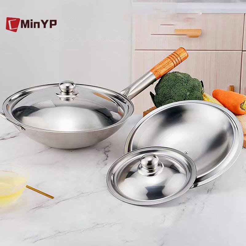 CMinYP 10-32Cm Thép Không Gỉ Nắp Nồi Tròn Thay Thế Đa Năng Chảo Chiên Bao Viền Mịn Máy Rửa Chén An Toàn Cho Skillet Chảo Nồi Canh Vinh Quang