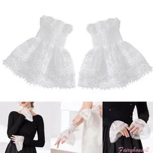 FF Thêu Ren Tay Hoa Tay Áo Thoải Mái Armwear Vòng Cổ Tay Trang Trí