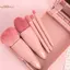 TRTR 5 Bộ Cọ Trang Điểm Kích Thước Du Lịch Bộ Cọ Trang Điểm Mini, Bộ Cọ Mỹ Phẩm Chức Năng Nhỏ Có Vỏ Và Gương Perfe VN