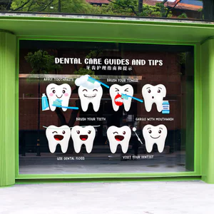 Hoạt Hình Chăm Sóc Răng Hướng Dẫn Nha Khoa Phòng Khám Poster Kính Cửa Sổ Tĩnh Miếng Dán Bệnh Viện Chỉnh Nha Decal