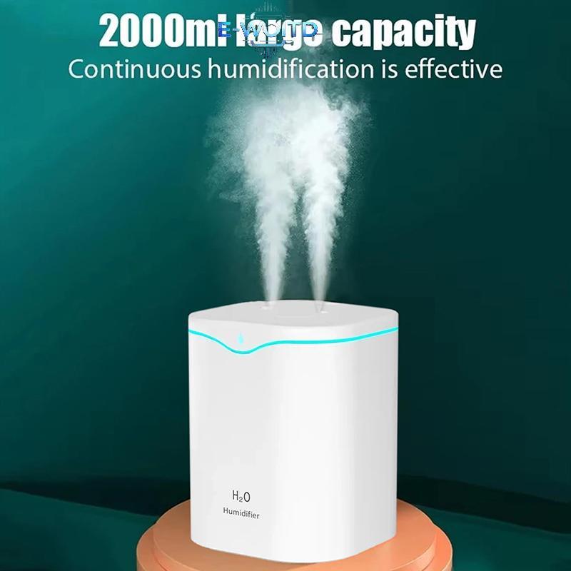 Máy tạo ẩm phun sương mát 2L siêu âm, siêu yên tĩnh, đổ nước trên cùng, USB để bàn E-WOITD cho phòng ngủ