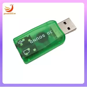 Card âm thanh bên ngoài Bộ chuyển đổi âm thanh nổi USB sang 3,5Mm cho loa Android Win 7 8 Tai nghe máy tính xách tay màu xanh lá cây