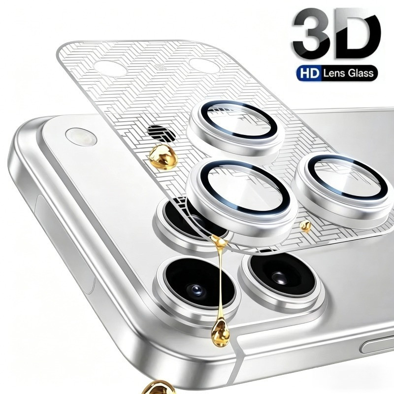 Dành Cho iPhone 17ProMax 17Pro 17PM Kính Cường Lực Full Cover Ống Kính Máy Ảnh Vòng Kim Loại Phim Cho iPhone 17 Pro Max Ốp lưng Phía Sau Ống Kính Ốp Lưng Bảo Vệ