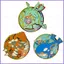 SQ11 Pokemon Huy Hiệu Kim Loại Thổ Cẩm Anime Cosplay Pin Groudon Kyogre Phụ Kiện Thời Trang Túi Mặt Dây Chuyền Quà Tặng