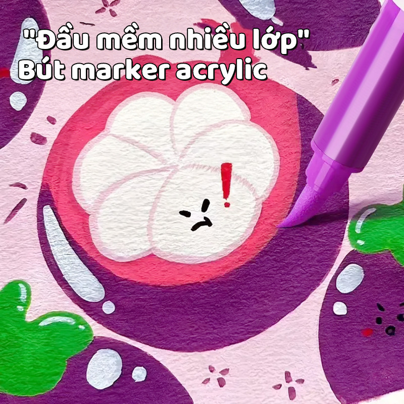 Màu Acrylic Marker Bộ Vẽ Tranh Đầy Đủ 24 36 72 84 Màu Học Sinh Ngòi Brush Màu Sắc Tươi Sáng Không Lem