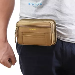 E-WOITD Nam Canvas Điện Thoại Di Động Ví Mini Đồng Xu Nhỏ Vuông Thắt Lưng Túi Đa Năng Fanny Ví Túi Người Thiết Kế Nhà Thơ Eo Pa E-WOITD