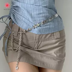 MJnmc Vintage Nữ Thắt Lưng Nữ Kim Loại Ngôi Sao Pentagram Dây Xích Thắt Lưng sel Thắt Lưng Dây Xích Nữ Trang Trí Cơ Thể Trang Sức Mới