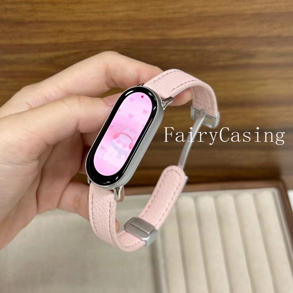 Vải thiều Da Cho Xiaomi Band 10 9 8 Dây Đeo Thiết Kế Mới Vòng Tay Cho Xiaomi Band 10pro 9pro NFC Dây Đeo Tay Phụ Kiện