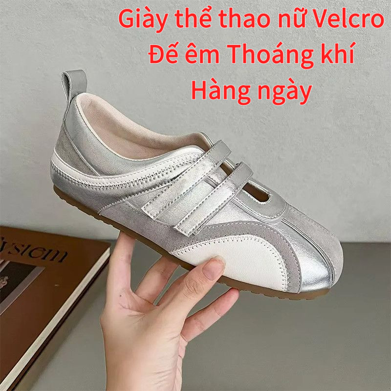 【✨Spot】Giày thể thao nữ Velcro Kiểu Hàn Tối giản Đế êm Thoáng khí Hàng ngày Đi làm Không mỏi chân